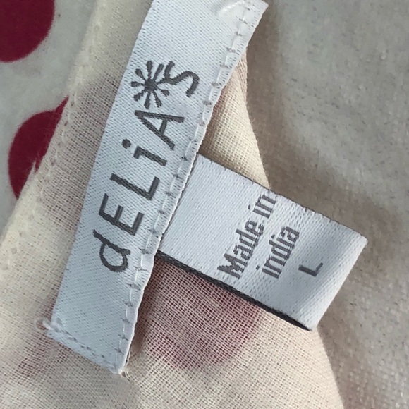 Delia’s Cream w Red Polka Dots Cotton Dress M - Picture 8 of 8